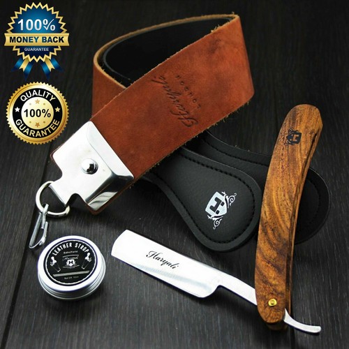 Leather razor strop and - leather,