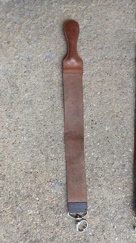 Antique leather razor strop - razor,